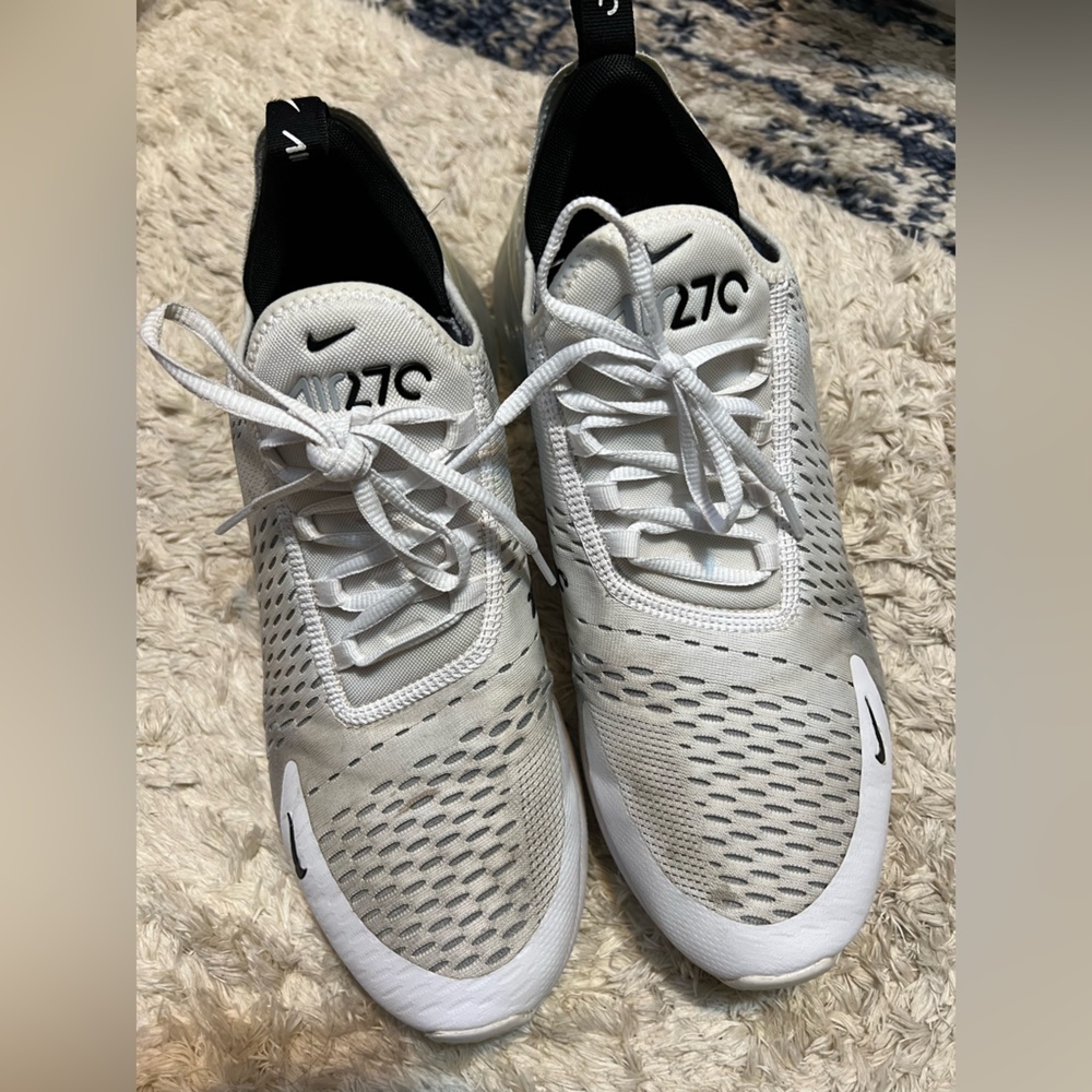 Nike Air Max 270 White and Black Sneakers, Men’s 11.5